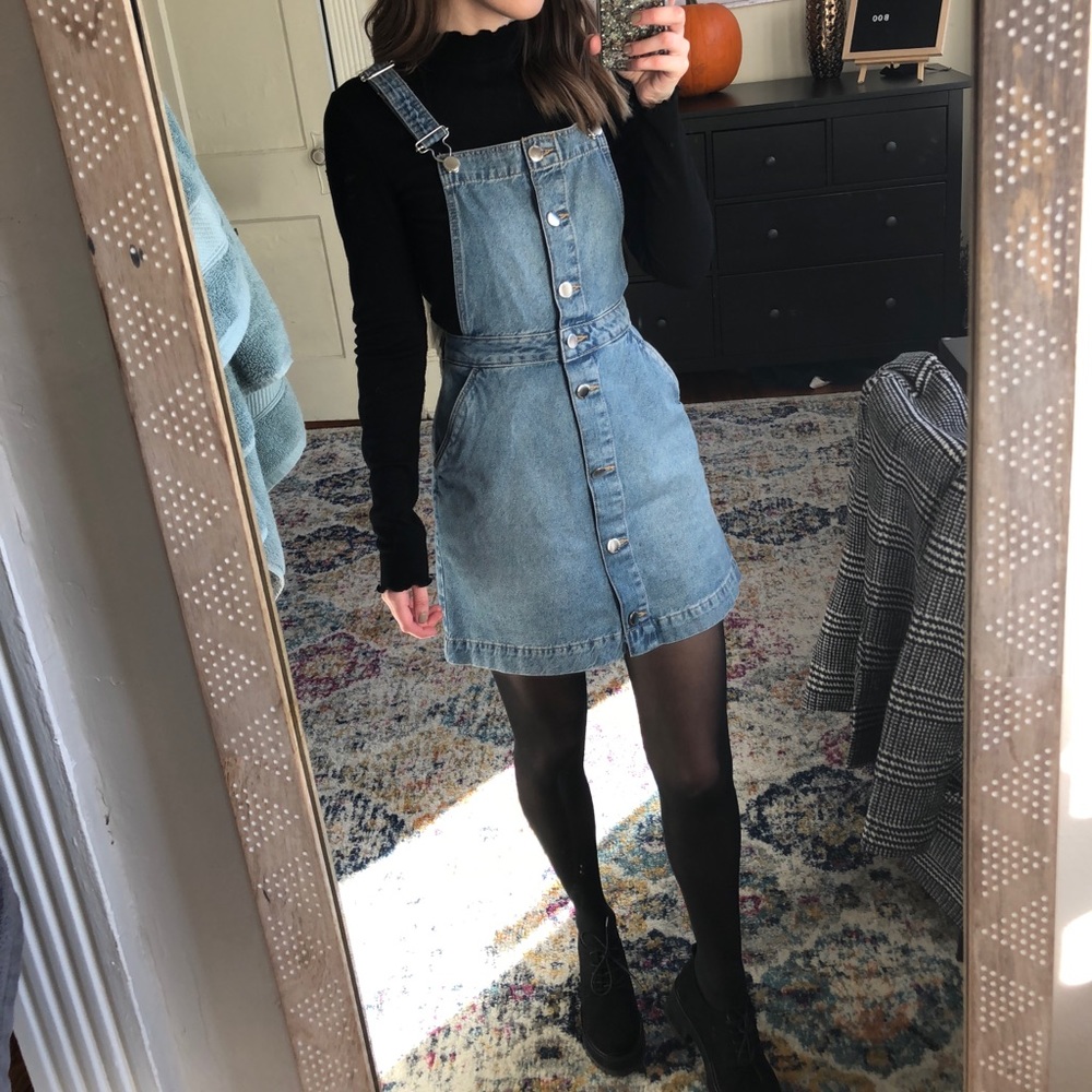 🐳 denim overall dress
